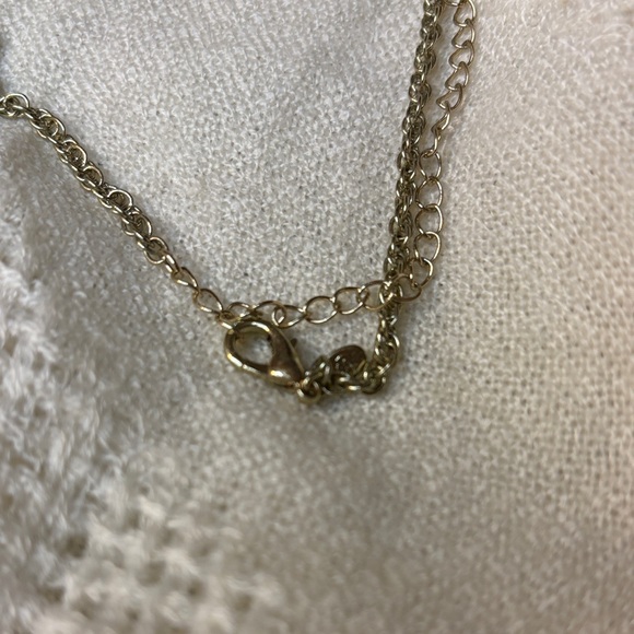 Premier Designs "CECE" Double-Sided Teal Blue Pendant Necklace NWT Gold Tone - Picture 8 of 12